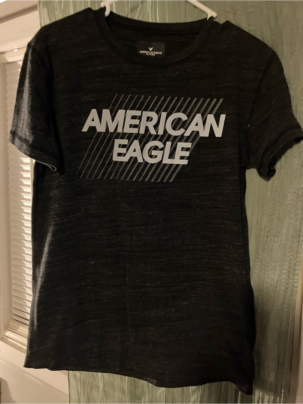 American Eagle Outfitters Dark Charcoal Short Sleeve Logo Tee